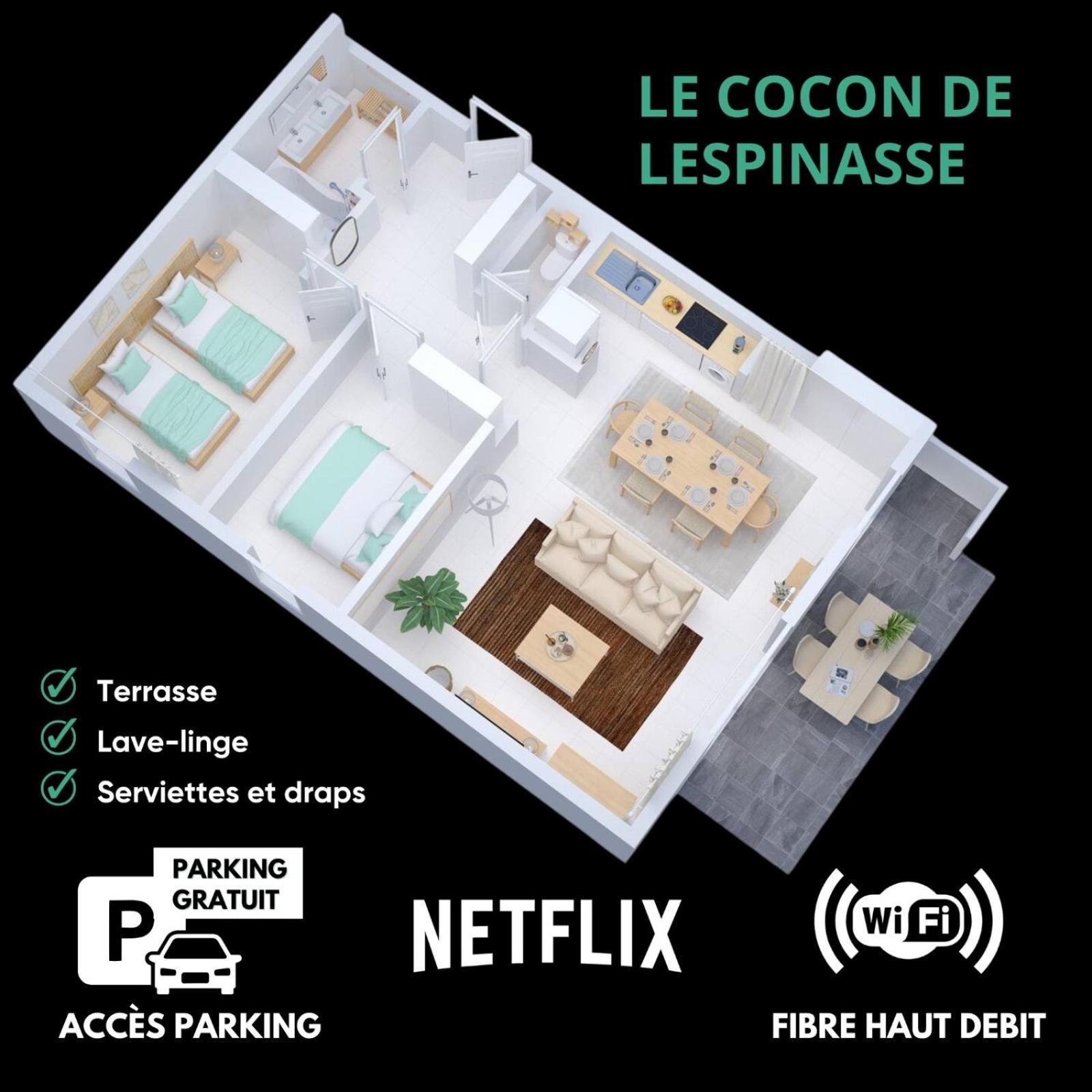 Le Cocon De Lespinasse - Parking - Checkin Autonome Leilighet Eksteriør bilde